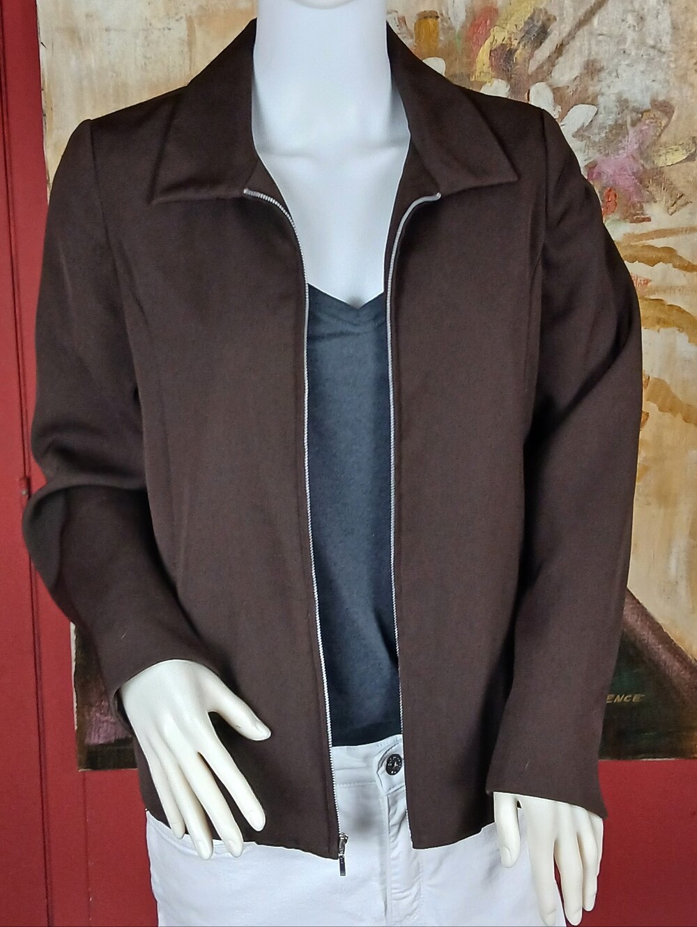 Goodclothes Collections Women's Brown Full-Zip Lined Jacket - Size 8